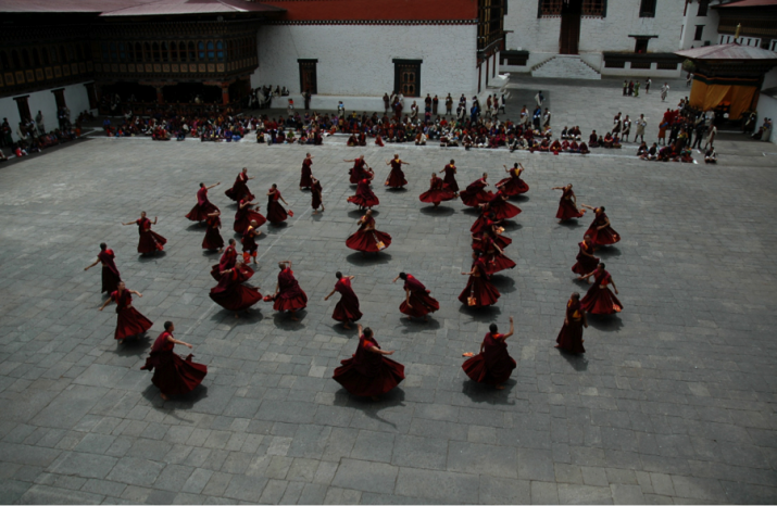 Drubchen rehearsal, Tashichho Dzong, Thimphu, Bhutan, 2006. From Core of Culture