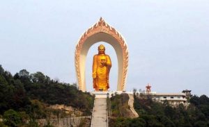 The Donglin Buddha statue at Donglin Temple in Jiujiang City, Jiangxi Province. At 48 meters high, this bronze statue of Amitabha Buddha is believed to be the tallest of its kind in the world. From en.people.cn