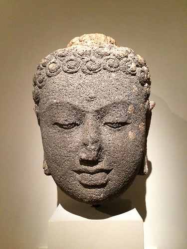 A Buddha head stolen from Borobudur, now on display at the Metropolitan Museum of Art in New York City. Image courtesy of the author