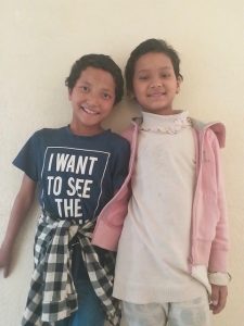Two of the students at Shree Mangal Dvip boarding school. Image courtesy of author