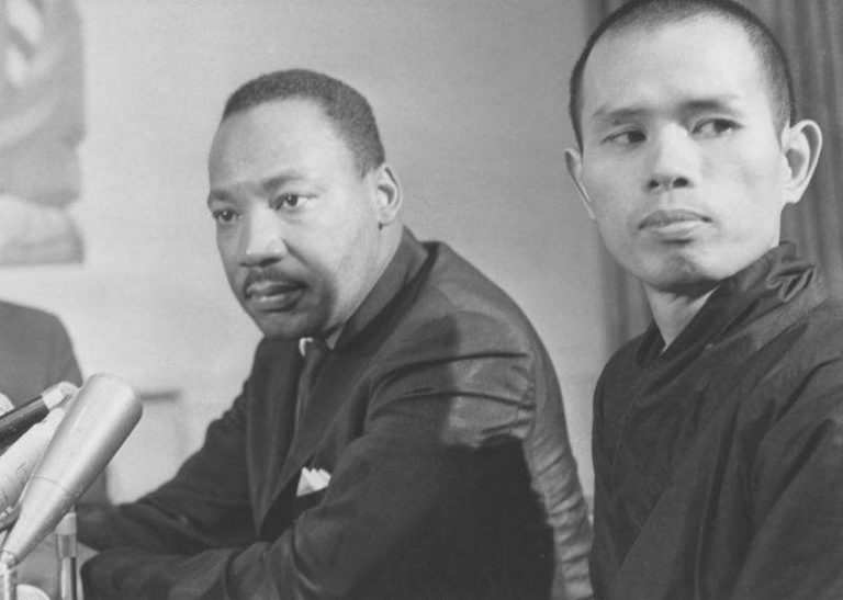 Dr. Martin Luther King Jr. with Zen master Thich Nhat Hanh. From thichnhathanhfoundation.org