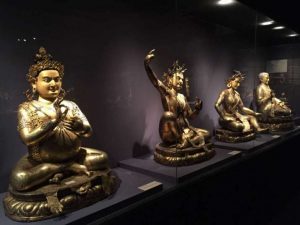 Statues of the Four Patriarchs of the Sakya School, Ming dynasty, Mindrolling Monastery collection. Photo by the author