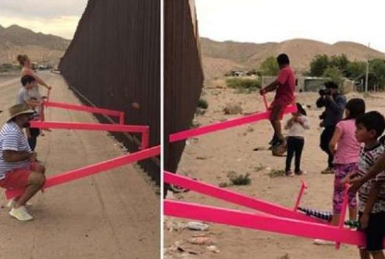 The “Teeter-Totter Wall,” a set of seesaws that straddle the US-Mexico border. From goodnewsnetwork.org