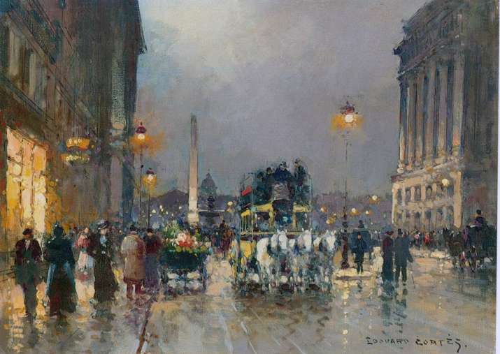 A print by Edouard Leon Cortes (1882-1969) on "The Beautiful Era" in Paris. From tuyendinh75.blogspot.com