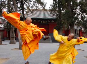 Two grandmasters of the Shaolin Temple, Shi De Ru (Shawn Xiangyang Liu) and Shi De Yang (Shi Wan Feng), successor disciples of the late Great Grand Master Shi Su Xi, demonstrate self-defense forms from the 108 Luohans. 1995. Creative Commons license