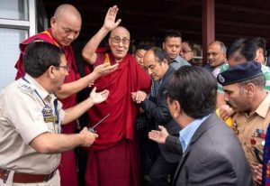 His Holiness waves to well-wishers on his arrival in Leh, Ladakh on Tuesday. Photo by Tenzin Choejor. From dalailama.com
