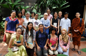 Students from SENS 2018 meet Thai social activist and INEB co-founder Sulak Sivaraksa at his home in Bangkok in January. Image courtesy of INEB Institute
