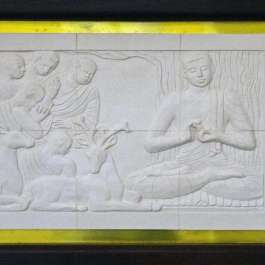 One of the ceramic reliefs by Lorraine Capparell. From drbu.edu