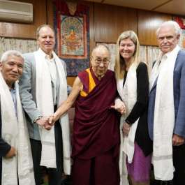 Dr. David Brenner and others meet with the Dalai Lama in India. From facebook.com