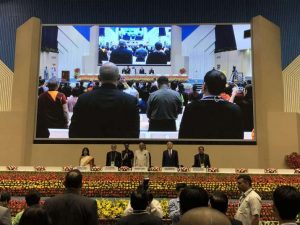 The opening of the conclave, with the president of India in the centre. Image courtesy of author
