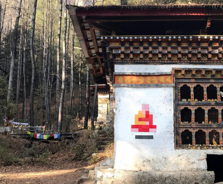 One of Invader’s images on the approach to the Tiger’s Nest. From instagram.com
