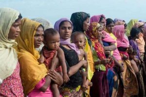 Women and children at a makeshift camp in Myanmnar's Rakhine State in November 2017. From observer.com