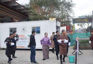 Prime Minister Dr. Lotay Tshering visits the main border gate in Phuentsholing on Sunday. From kuenselonline.com