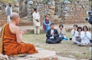 Ven. Arayawangso talks about the importance of the Bahmala Stupa and stops to meditate at the site. From tribune.com.pk