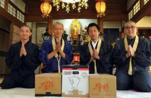 Otera Oyatsu Club members, with co-founder Seiro Matsushima, chief priest at Anyo-ji, left. From designboom.com