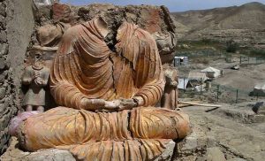 A statue of the Buddha at Mes Aynak, Afghanistan. From pinterest.com