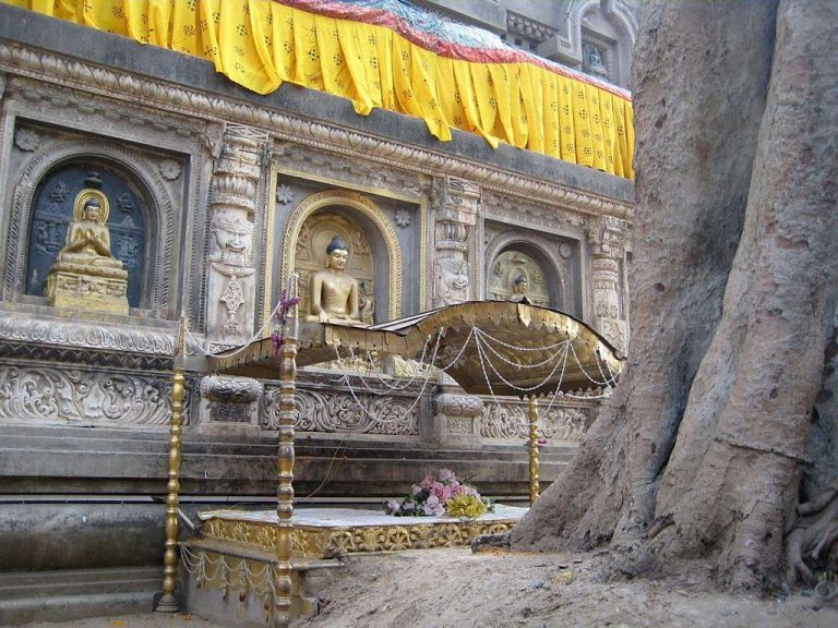 The Vajrasana or Enlightenment Throne of the Buddha in Bodh Gaya. From wikipedia.org