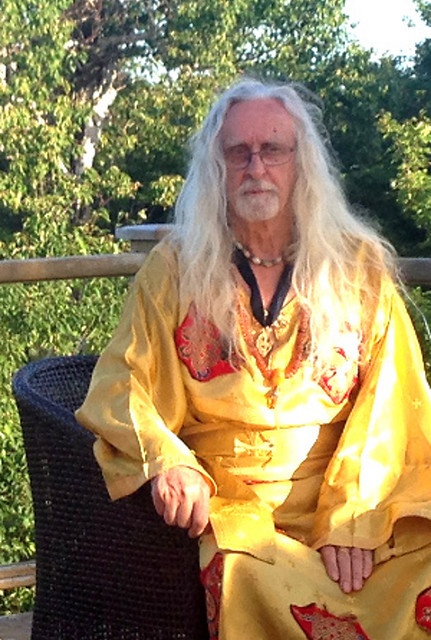 Celtic Buddhism founder Seonaidh Perks at an empowerment ceremony in Nova Scotia, August 2015. From Seonaidh Perks