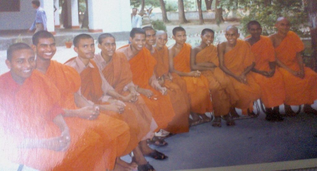 First Shakya monks given ordination by Bhikkhu G. Pragyanand Mahasthivir, Shravasti, Uttar Pradesh, 1992. From Bhikkhu Upanand