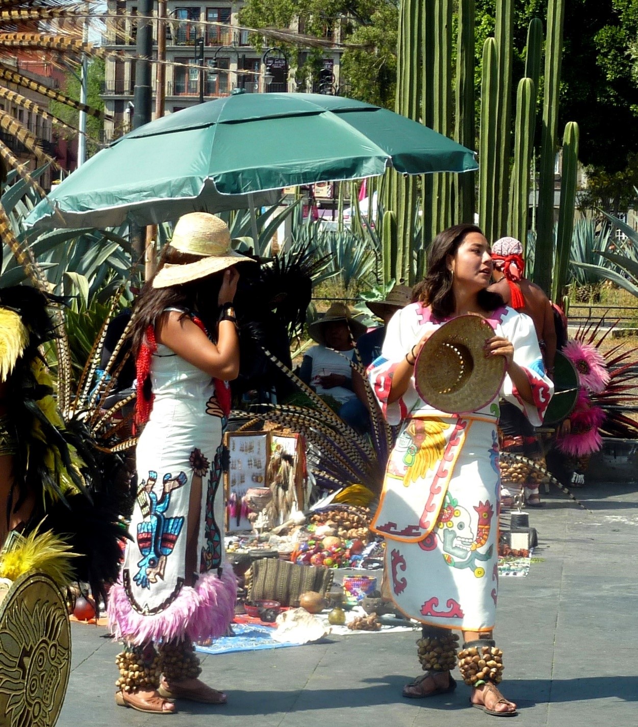 Concheras (Aztec dancers) en el Zócalo, 2019. Photo by Sarah C. Beasley
