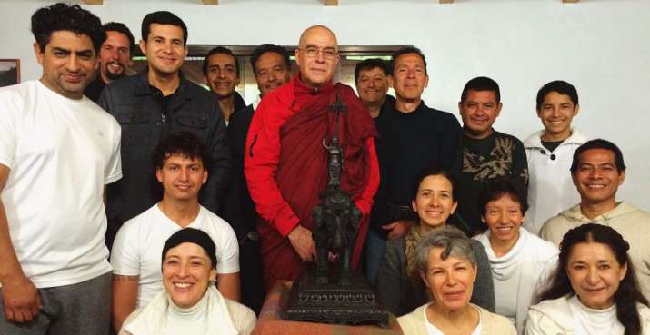 Hispanic Buddhists with Ven. Nandisena. From btmar.org