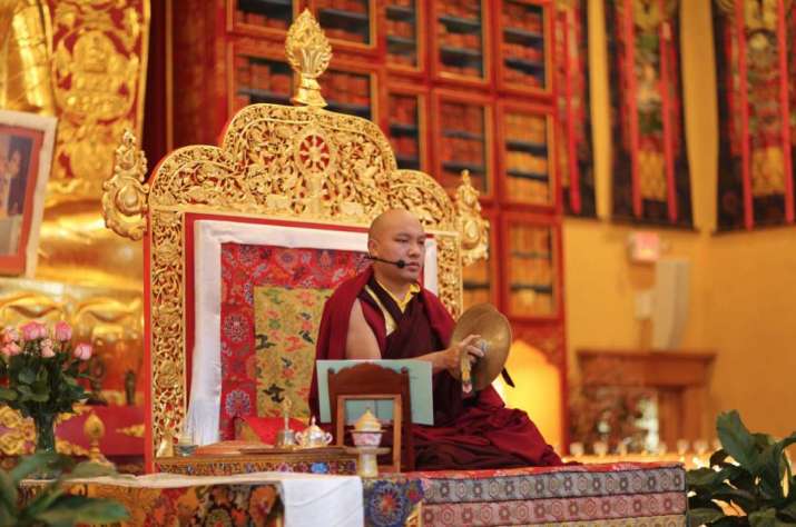 His Holiness the Karmapa leads Losar observations in Woodstock, New York. From kagyuoffice.org