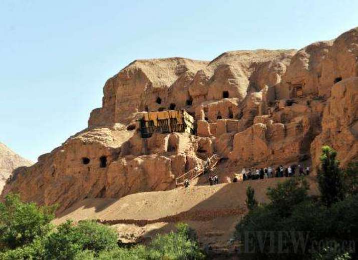 The Tuyugou Grottoes in Xinjiang. From bjreview.com.cn