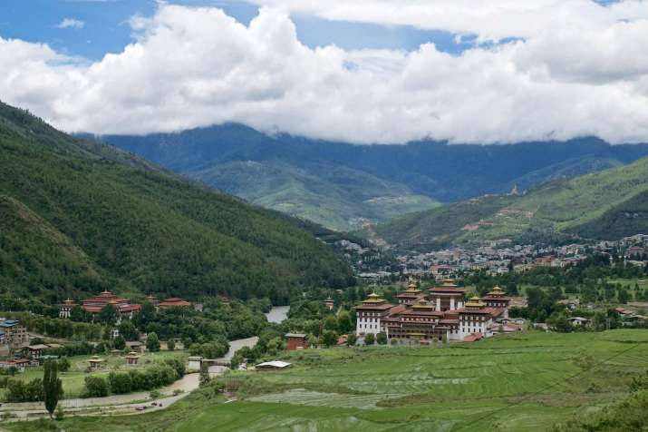 Tashichho Dzong, traditional seat of the Druk Desi, head of Bhutan's civil government, in the Thimphu Valley Photo by Craig Lewis. From newlightdreams.com