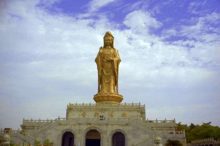 A golden statue of the bodhisattva Guan Yin at Putuo Shan. From wikipedia.org