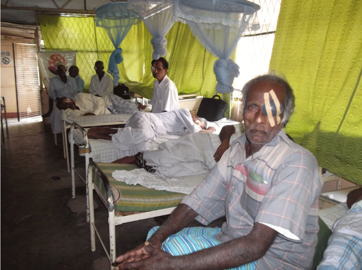 An average of 50 people at each outreach camp are identified as being in need of cataract surgery. Image courtesy of the Karuna Trust