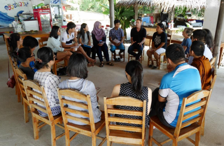 The SENS group meets with grassroots community leader Korn-Uma Pongnoi in Thailand. Image courtesy of INEB Institute