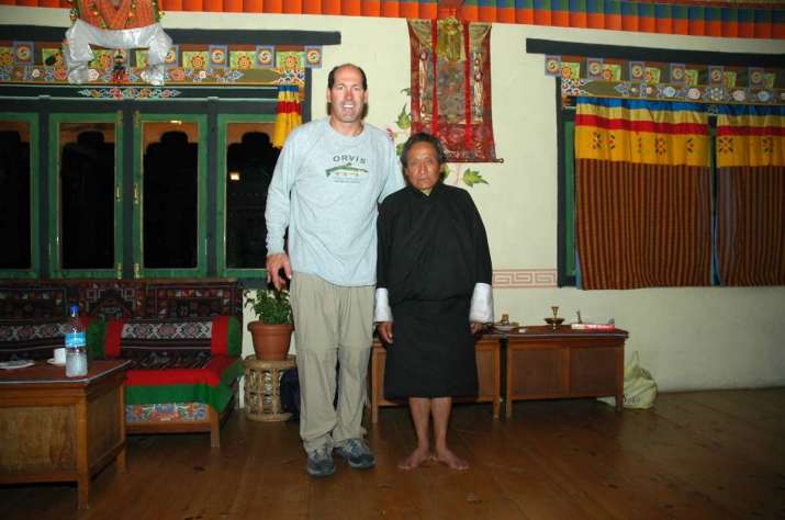 Pawo Dorji with Mike Borre in Bumthang, Bhutan, after completing the Gesar healing ritual, 2006. From Core of Culture