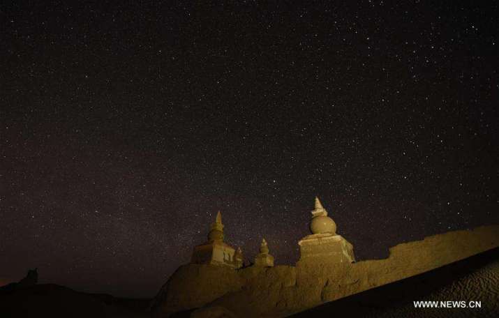 Khara-Khoto under the starry sky in Inner Mongolia. From ecns.cn