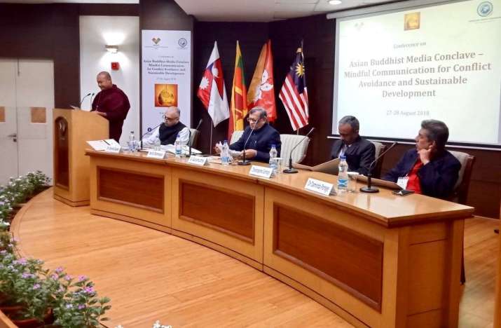 The Asian Buddhist Media Conclave, held under the theme “Mindful Communication for Conflict Avoidance and Sustainable Development,” was the first of its kind in India. From twitter.com