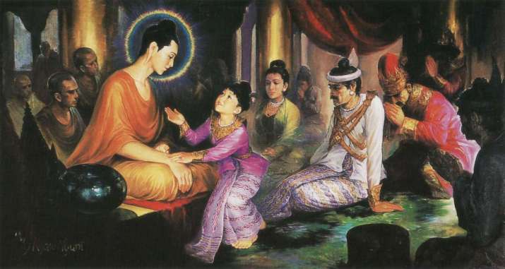The Buddha and Rāhula. From wikipedia.org