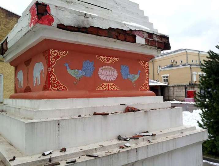 The current condition of the stupa. From icr.su