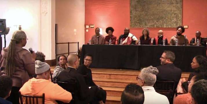 Panel discussion during the Black and Buddhist in America forum. Image courtesy of the author