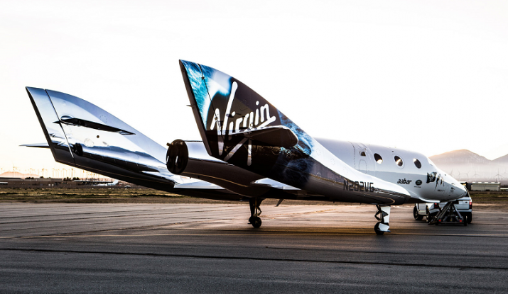 VSS Unity with Stephen Hawking's eye on its wings. From dezeen.com
