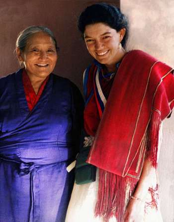 Khandro Déchen with one of her main teachers, Jomo Sam’phel Déchen Rinpoche. Image courtesy of the author
