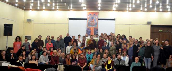 Group photo after the Medicine Buddha empowerment. Image courtesy of the Palyul Center Bulgaria