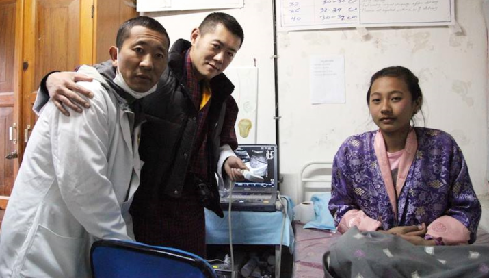 Bhutanese prime minister Lotay Tshering, left, has continued to treat patients since taking office. From mothership.sg