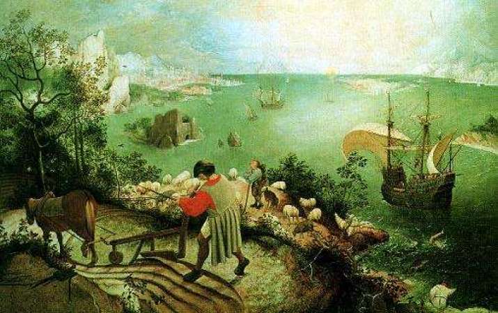 <i>Landscape with The Fall of Icarus</i>, Pieter Brueghel, 1558. From tumblr.com