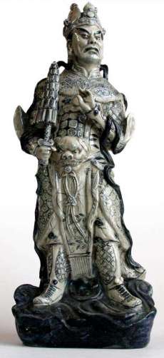 Virudhaka (Mo-Li Hung) with umbrella. Attributed to Ming dynasty (1368-1644). From buddhamuseum.com
