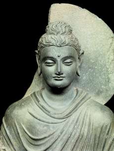 Standing Shakyamuni Buddha, Gandhara Kushan dynasty, second to third century. From ckh.com.hk