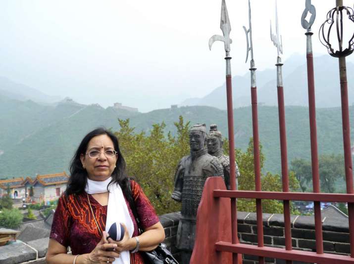 Prof. Shashi Bala at the Great Wall of China. Image courtesy of Prof. Shashi Bala