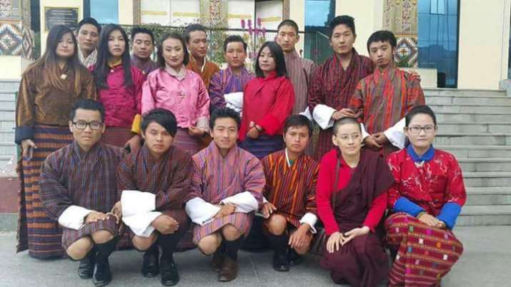 Ani Rigzin Lhamo, front row, second from right, with her classmates. Image courtesy of the author