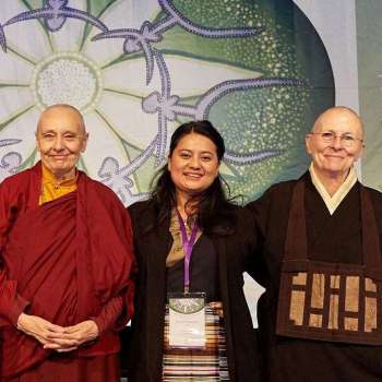 Jetsunma Tenzin Palmo, Dekila Chungyalpa, and Roshi Joan Halifax. From deskgram.net
