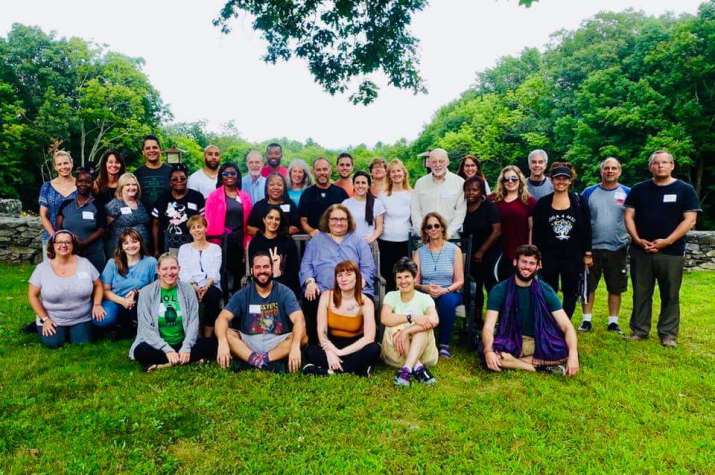 Mass shooting/gun violence retreat group at the Barre Center for Buddhist Studies. From facebook.com