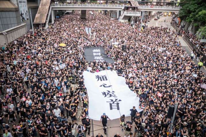 Protestors rally on 16 June in Hong Kong. From wikipedia.org
