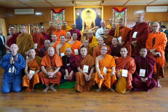 Monastic members of INEB with the Dalai Lama. Images courtesy of INEB